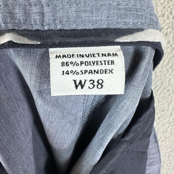 FootJoy Golf Shorts Mens 38 Heather Blue Stretch Performance Chino Flat Front - Picture 6 of 8